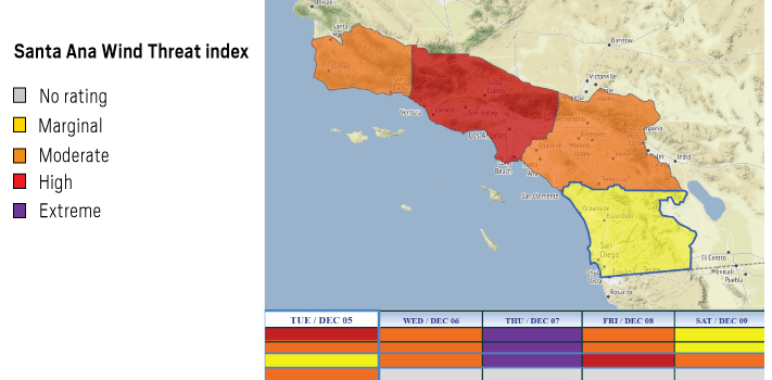 Here’s how bad the Santa Ana winds and fire risk are going to get this ...