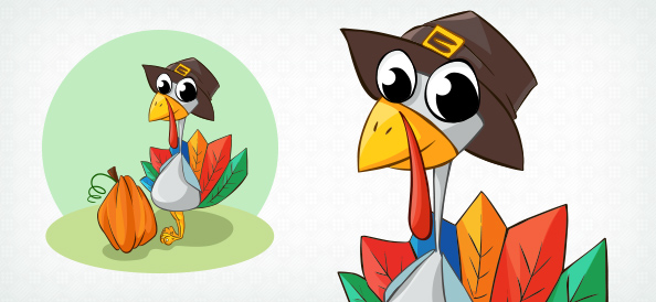 Vector Turkey Wearing Hat