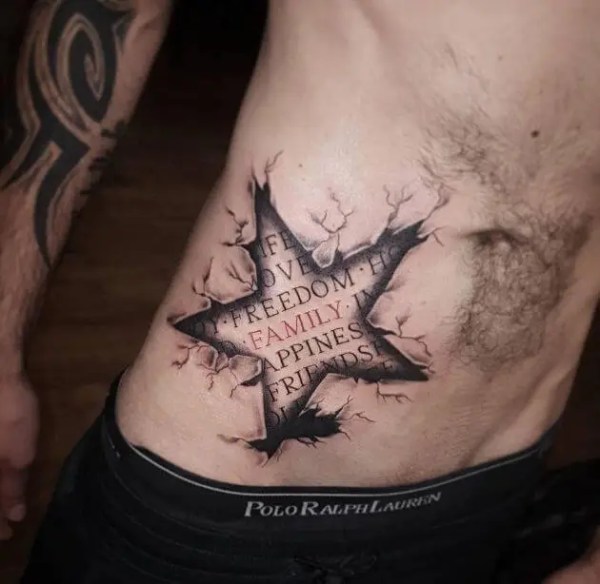 3d Star Tattoo