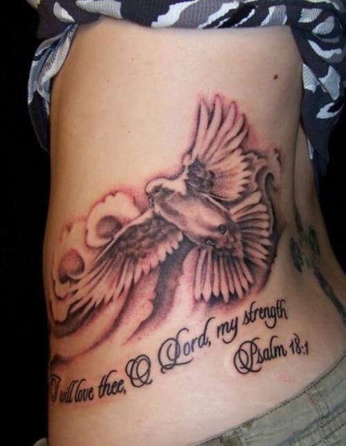 Dove Tattoos Lover Back Side