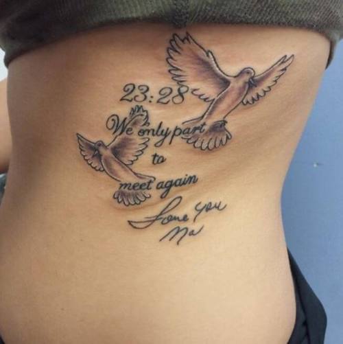 Dove Tattoo On Stomach