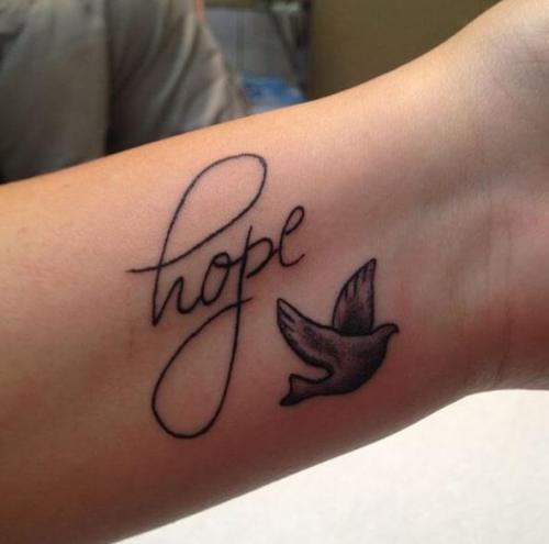 Hope And Dove Tattoos Design