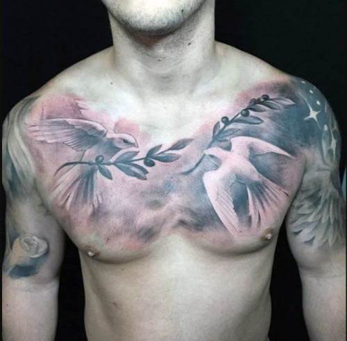 Dove Chest Tattoo