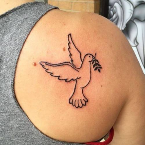 Dove Outline Tattoo