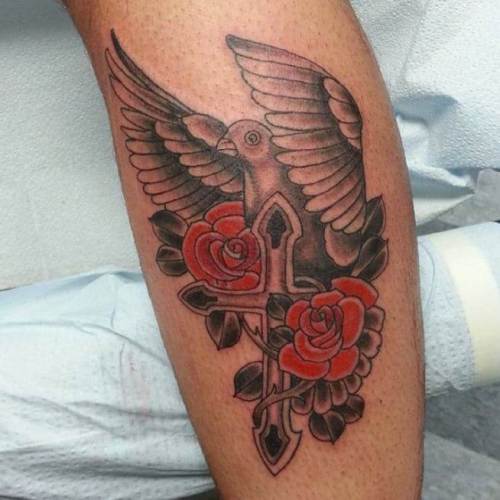 Dove Tattoo On Leg