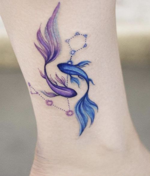 Pisces Horoscope Tattoo Zodiac Sign Fish (77)