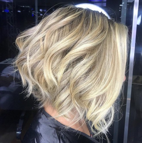 Tousled Inverted Blonde Bob