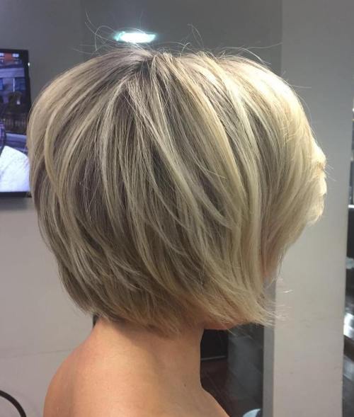 Layered Blonde Balayage Bob