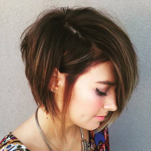 asymmetrical choppy bob