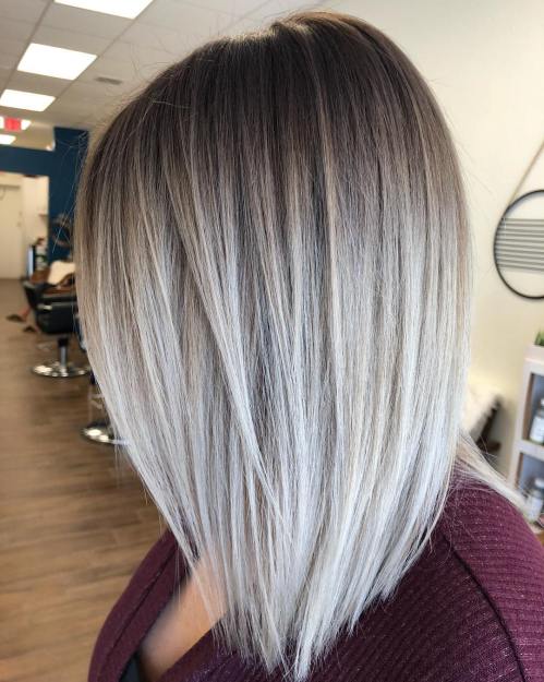 Gray Bronde Balayage Fade