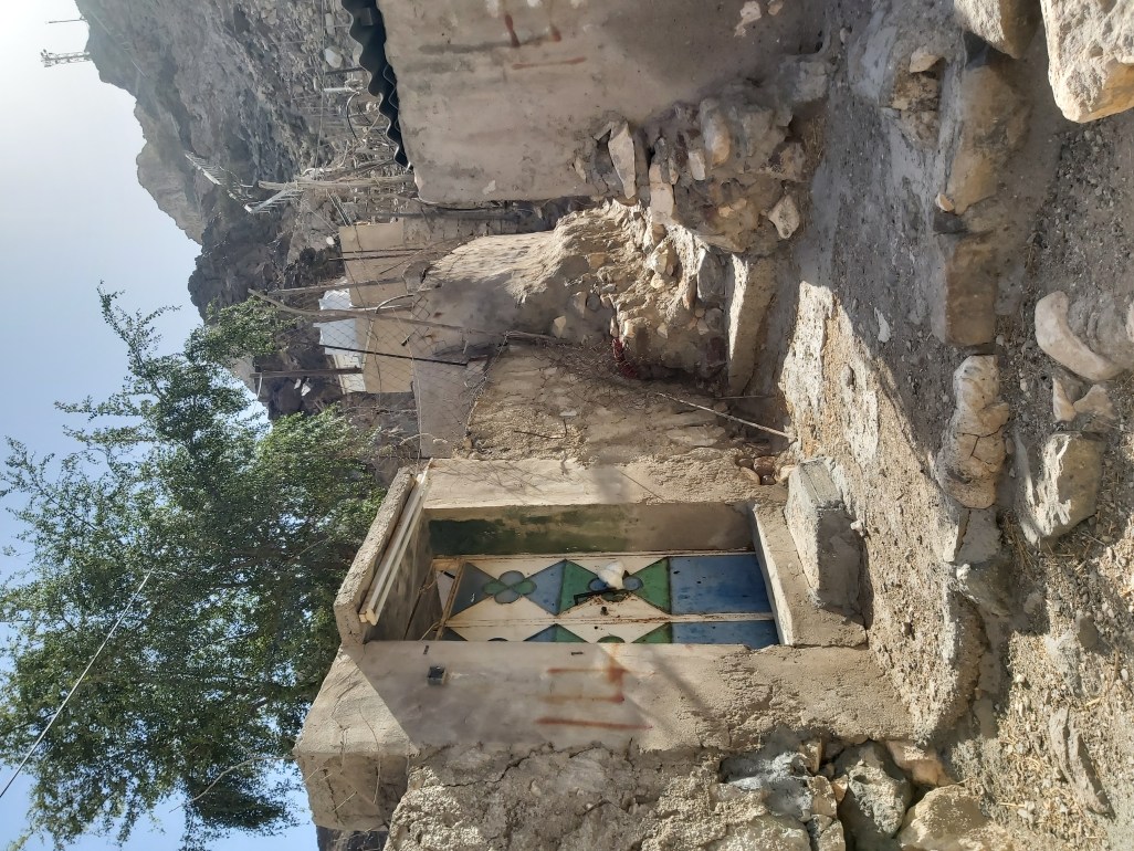 Rocky, abandoned, crumbling village house spotted on a family hike in UAE.