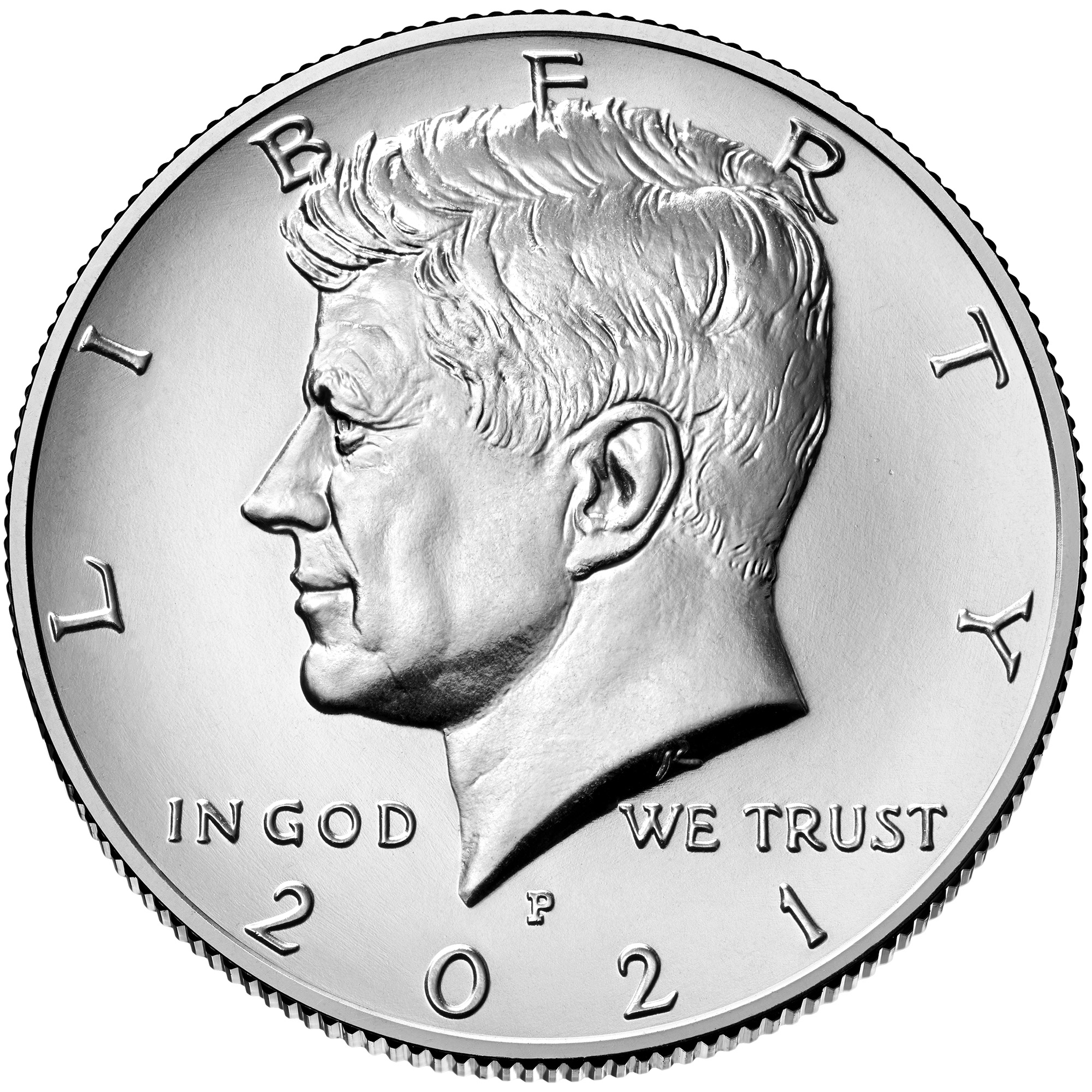 2021-P Kennedy Half Dollar Obverse (Image Courtesy of The United States Mint)