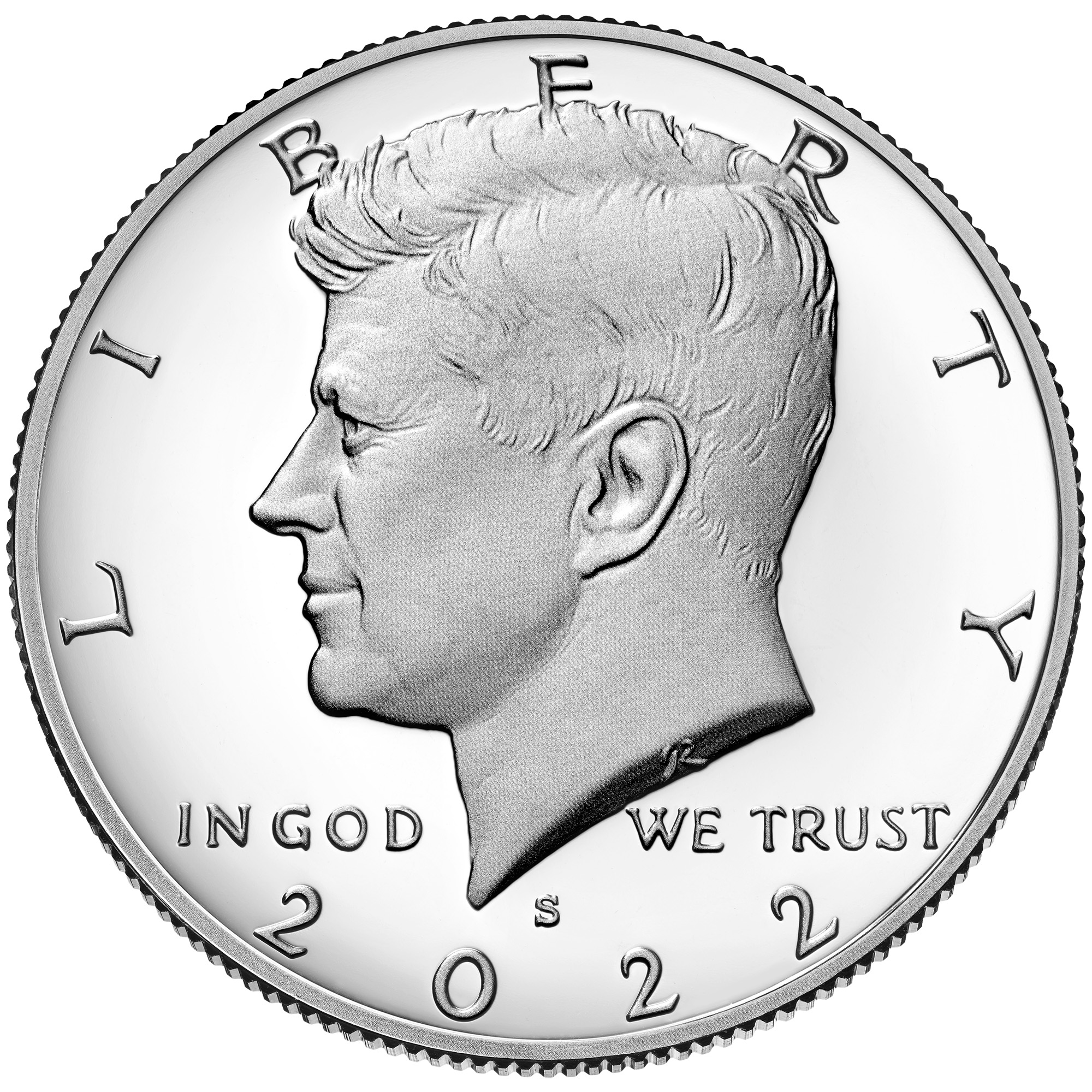 2022 Kennedy Half Dollar Obverse (Image Courtesy of The United States Mint)