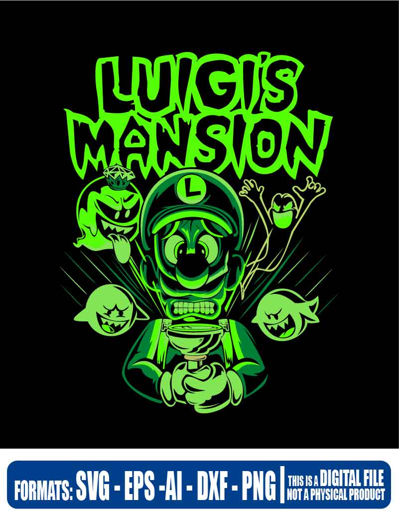 Super mario bros luigis mansion ghost, svg, cricut, eps, svg, pdf, png ...