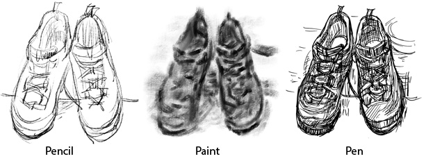 stages in drawing trainers