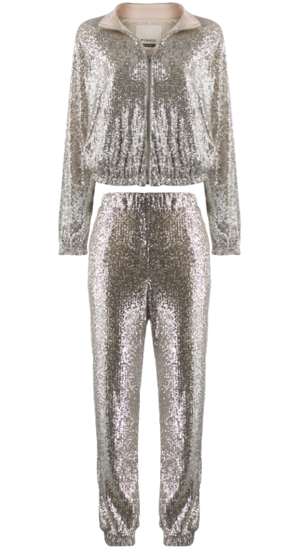 Bethenny Frankel’s Silver Sequin Tracksuit