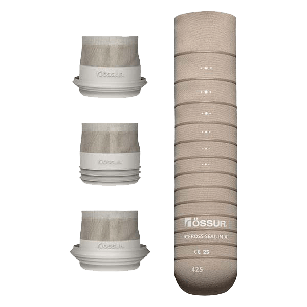 Iceross Seal in Prosthetic liner with 3 different seals for suction socket