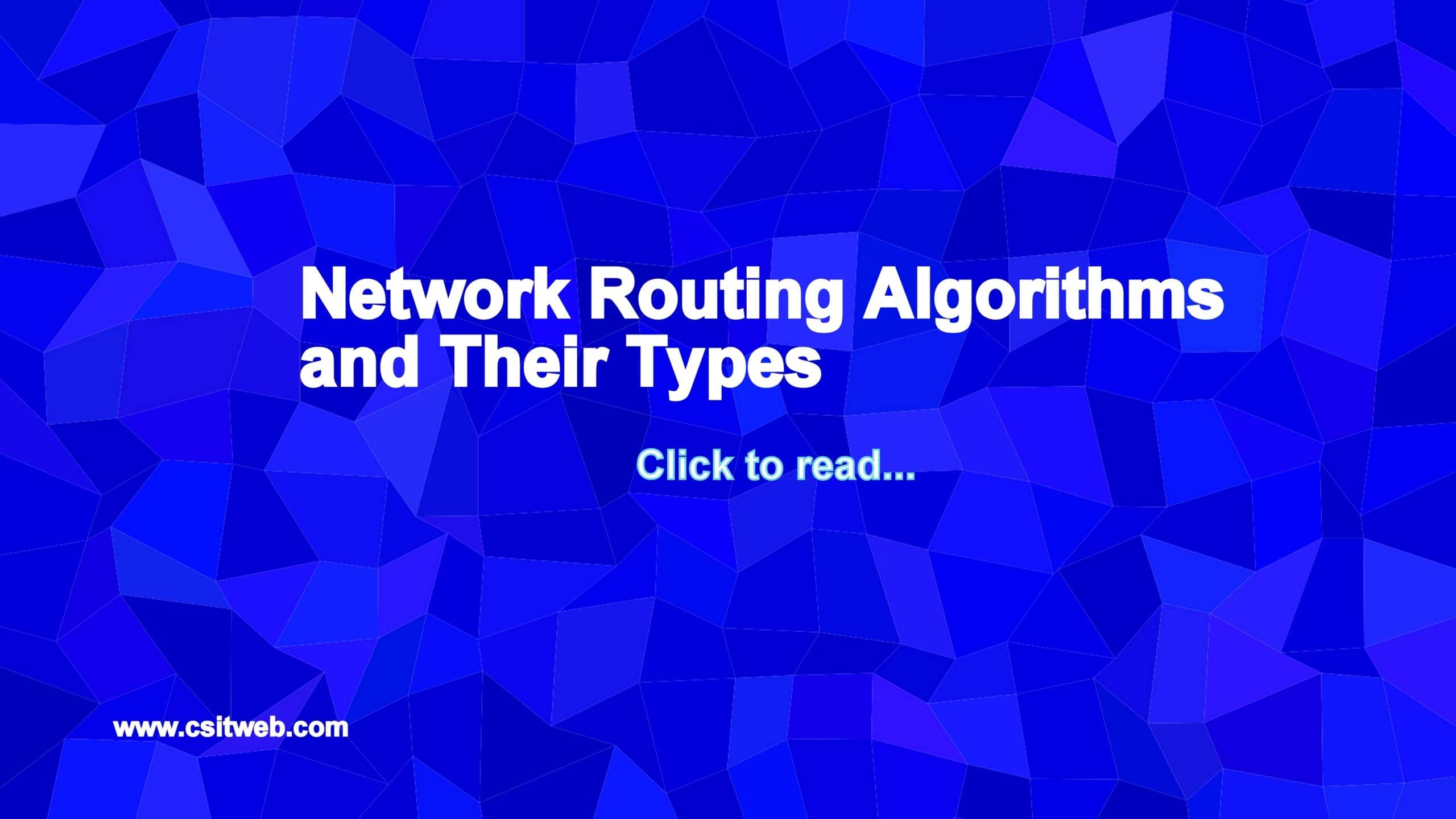 Network Routing Algorithms and Their Types