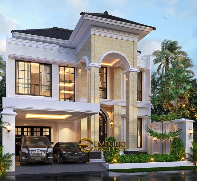 Desain Rumah Mediteran 2 Lantai Bapak Royke Poluakan di  BSD, Tangerang Selatan, Banten