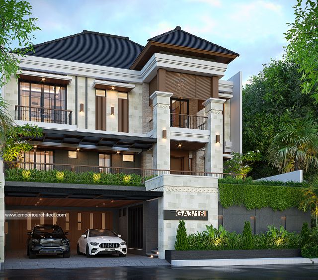 Gambar 1 Desain Rumah Villa Bali 3 Lantai Bapak WFD 1936 di  Surabaya