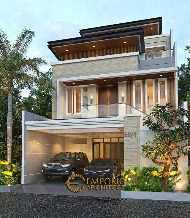 Desain Rumah Modern 3 Lantai Ibu Stephanie di  Jakarta Barat