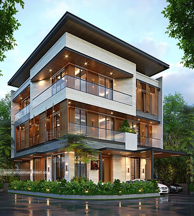 Gambar 1 Desain Rumah Modern 3 Lantai Bapak HRS di  Medan