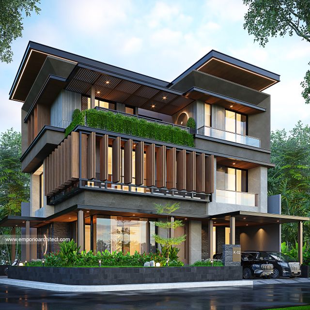 Gambar 1 Desain Rumah Modern 3 Lantai Ibu FTR di  Tangerang Selatan