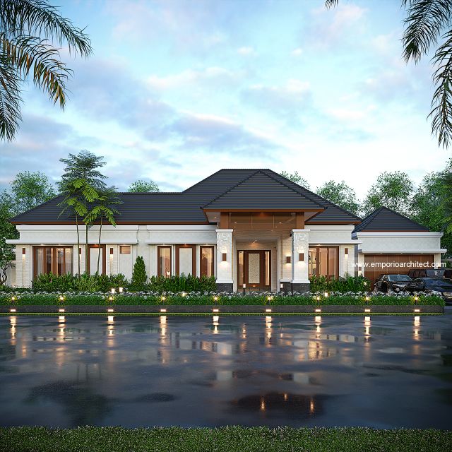 Gambar 1 Desain Rumah Villa Bali 1 Lantai Bapak DDN 1859 di  Karawang, Jawa Barat