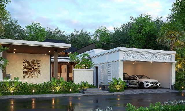 Gambar 2 Desain Rumah Villa Bali 1 Lantai Bapak GD 2092 di  Cibubur, Jakarta Timur