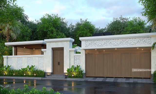 Gambar 3 Desain Rumah Villa Bali 1 Lantai Bapak GD 2092 di  Cibubur, Jakarta Timur