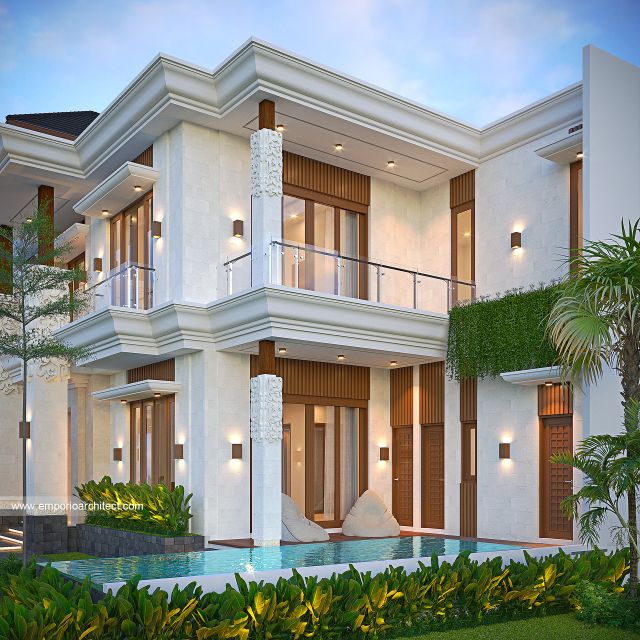 Gambar 1 Desain Rumah Villa Bali 2 Lantai Ibu EPT 2083 di  Bintaro, Jakarta Selatan