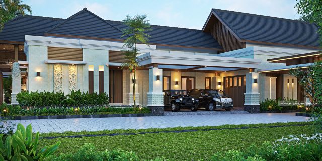 Gambar 2 Desain Rumah dan Toko Villa Bali 2 Lantai Bapak ESF 2106 di  Pasuruan, Jawa Timur