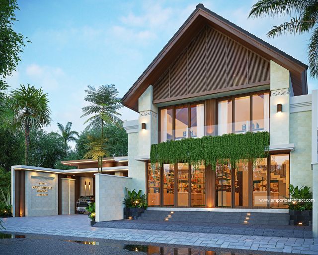 Gambar 3 Desain Rumah dan Toko Villa Bali 2 Lantai Bapak ESF 2106 di  Pasuruan, Jawa Timur