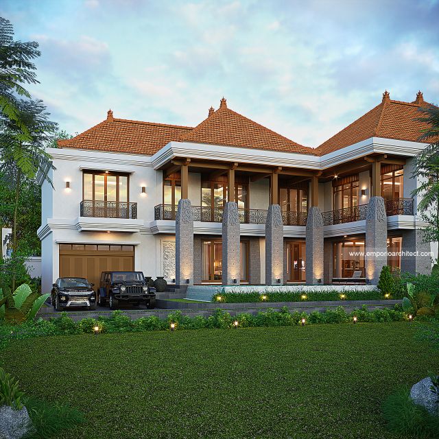 Gambar 3 Desain Rumah Villa Bali 2 Lantai Ibu HL 1900 di  Malaysia