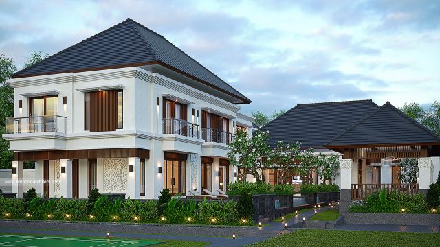 Gambar 3 Desain Rumah Villa Bali 2 Lantai Ibu E 1945 di  Bengkulu