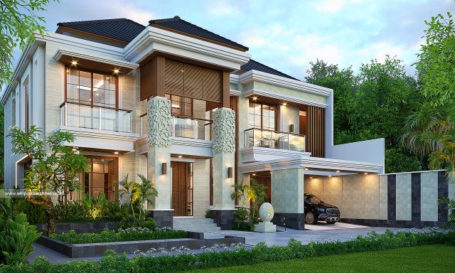 Gambar 2 Desain Rumah Villa Bali 3 Lantai Bapak HNT 1975 di  Yogyakarta