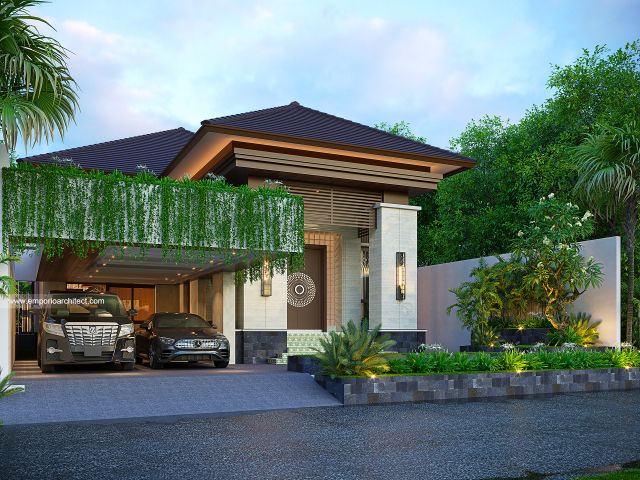 Gambar 1 Desain Rumah Villa Bali Modern 1 Lantai Bapak DD 2017 di  Yogyakarta