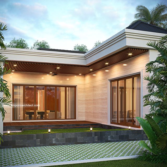 Gambar 3 Desain Rumah Villa Bali Modern 1 Lantai Bapak A di  Cilacap, Jawa Tengah