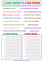 friendship esl printable worksheets and exercises