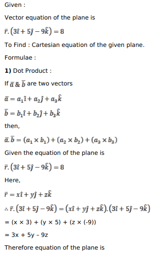 Cartesian Equation Of The Plane