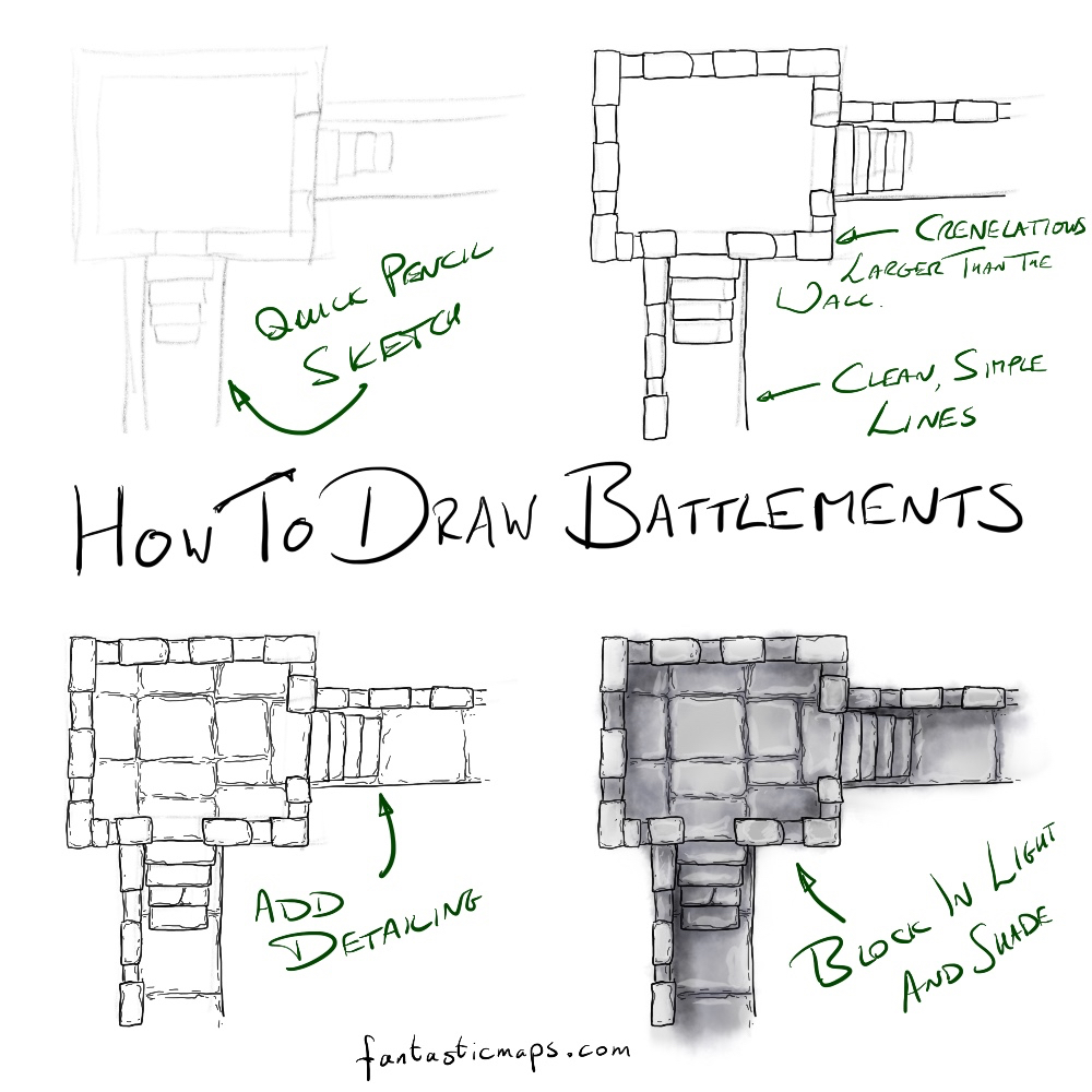 How to Draw a Castle Wall