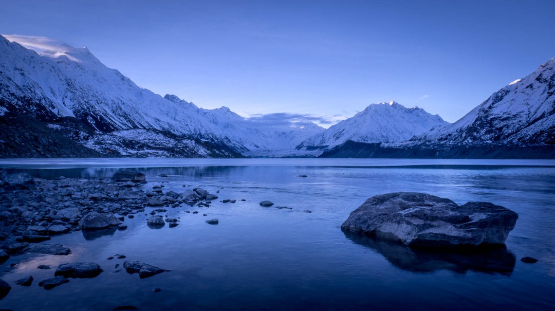 Tasman Lake in Mount Cook New Zealand