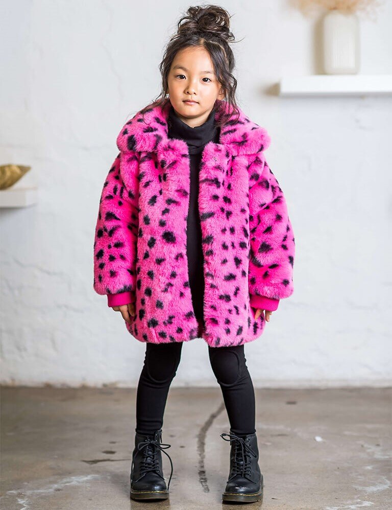 Rock Your Kid Pink Dalmation Faux Fur