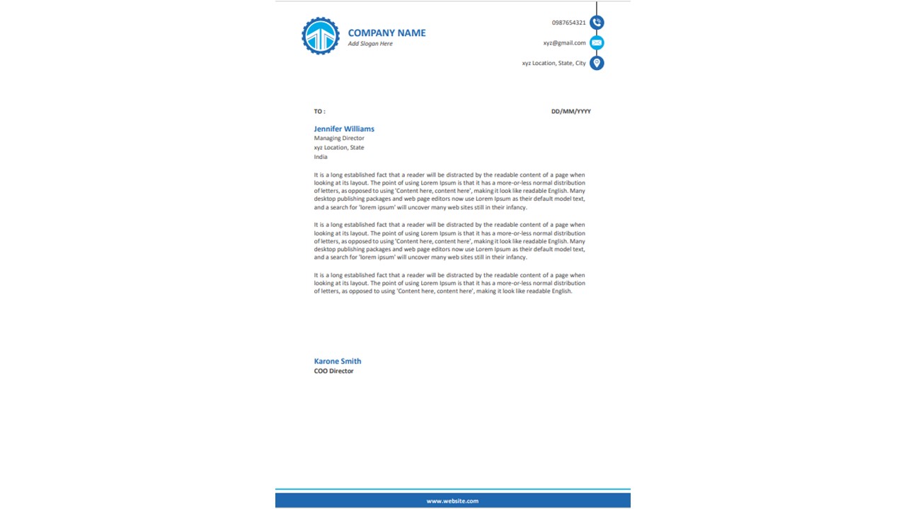 Professional Corporate Letterhead Word Template Design