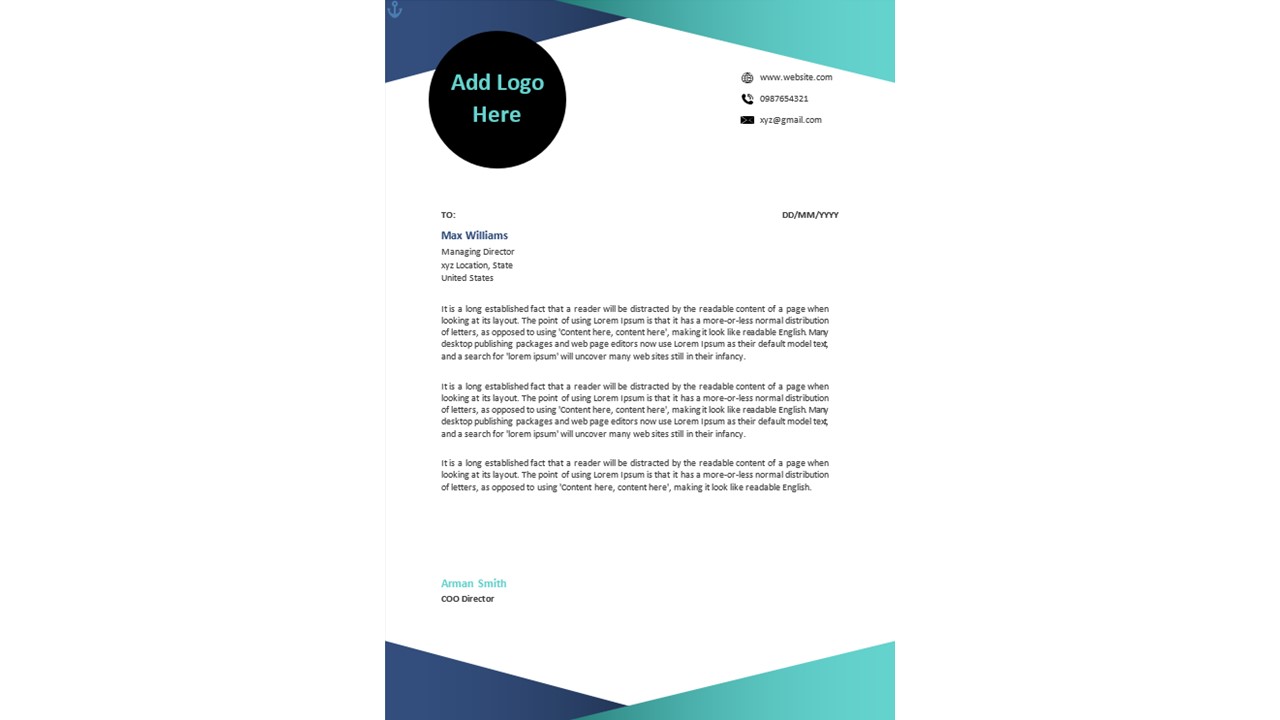 Modern Business Letterhead Word Template Design