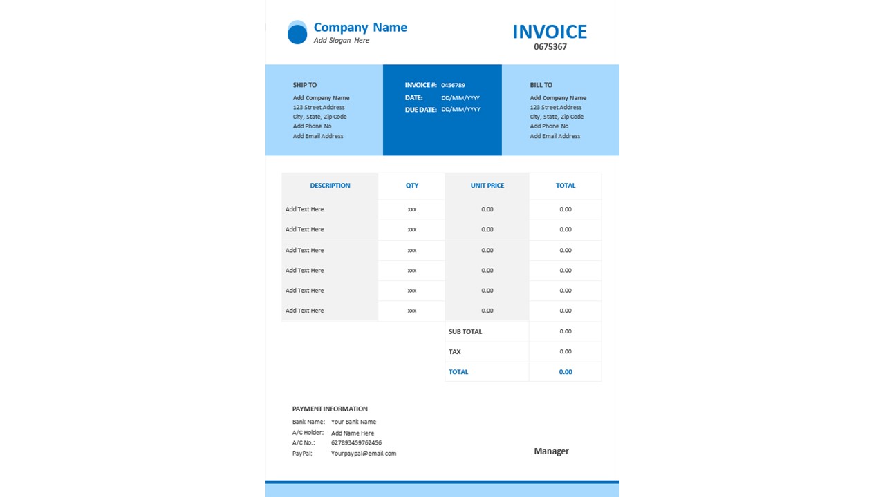 Professional Invoice Word Template Layout