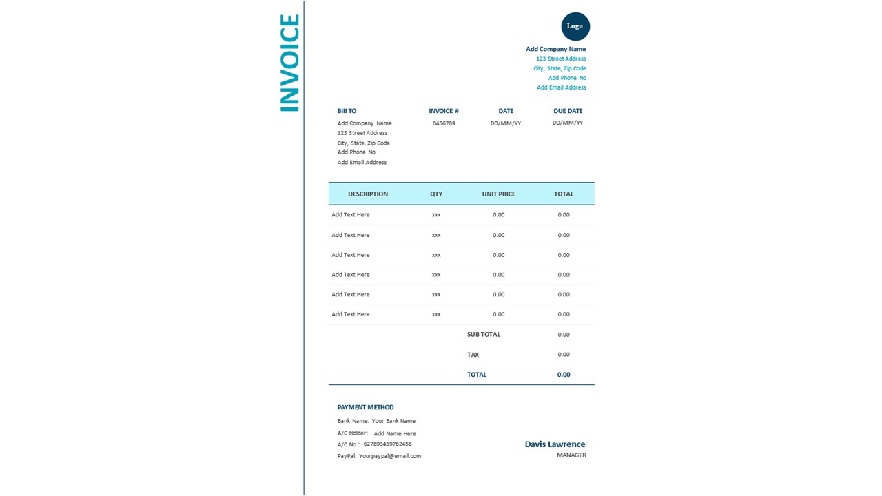 Professional Invoice Word Template Design