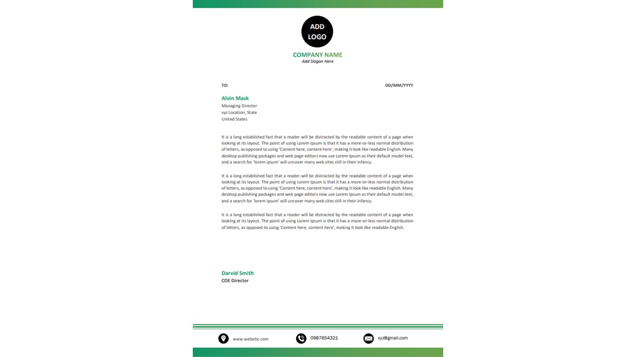 Professional Letterhead Word Template Design