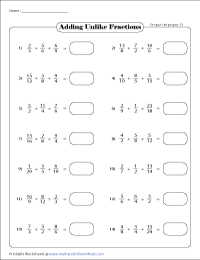 adding three fractions worksheets