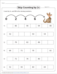 Printable Skip Counting By 2S Worksheet - Grade 2 Skip Counting ...